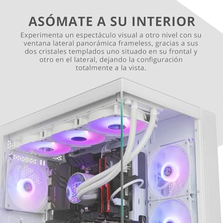 NOX XTREME PRODUCTS Hummer Astra NEO White - Semitower ATX | M-ATX | ITX, Panoramaglas ohne Rahmen, Platz für 9 Lüfter, Grafikkarten bis zu 400mm, USB-C und USB 3.0, Weiß – Bild 3