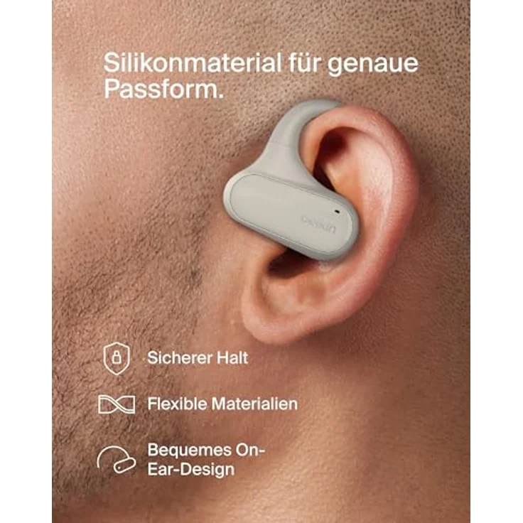 Belkin SoundForm ClearFit kabelloser Open-Ear Kopfhörer, Bluetooth, wasserfest (IPX5), Sandfarben – Bild 3