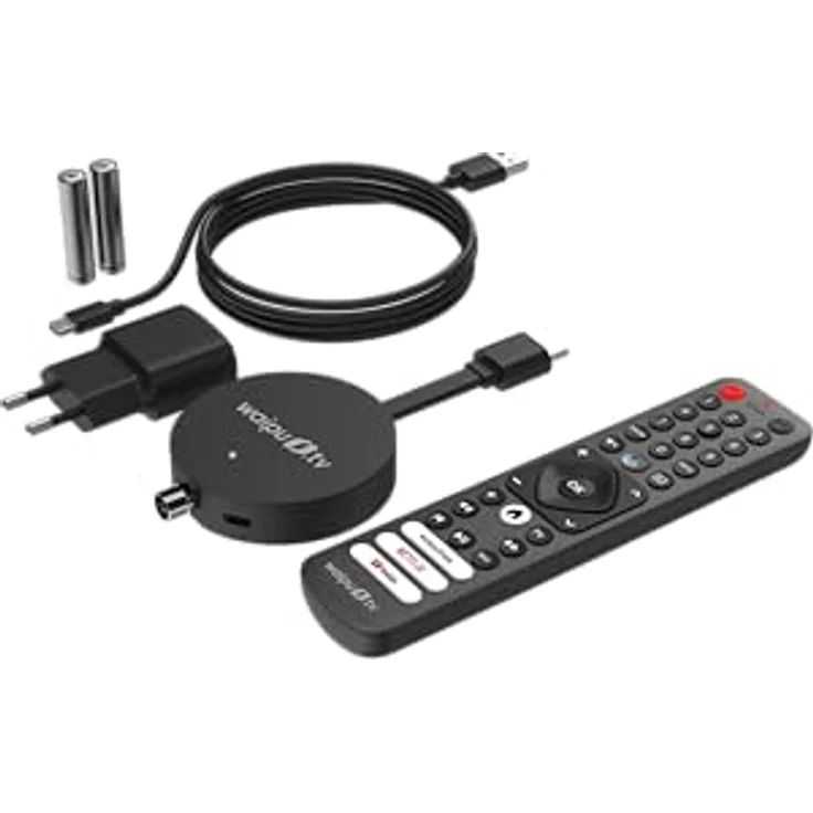 waipu.tv HYBRID Stick | Inkl. Fernbedienung mit Schnellwahltasten (mit TV-Steuerungstasten) | Fernsehen über WLAN, DVB-T2 und DVB-C | HDMI | 4K | HDR – Bild 4