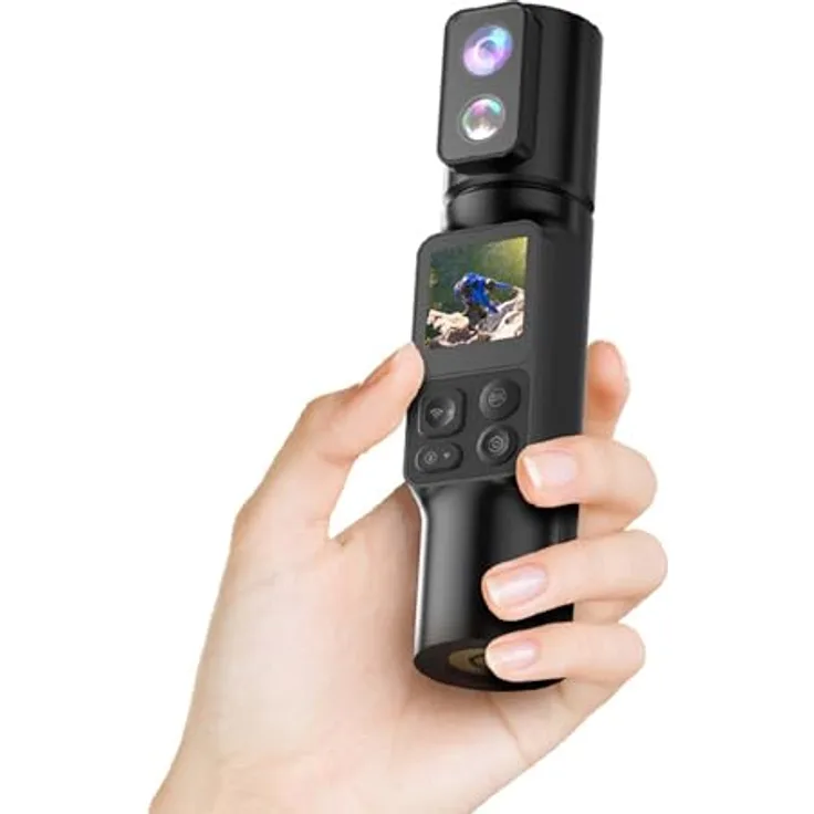 Lipa AT-M103 6K Action-Kamera, 360°-Vlogging-Kamera mit IPS-Display, WLAN, Sony IMX-Sensor und Dual-Akku für 8–10 Stunden Filmzeit