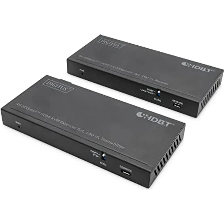 DIGITUS ASSMANN HDBaseT KVM Extender Set, 150 m 4K/60Hz, USB 2.0, PoC, IR, schwarz