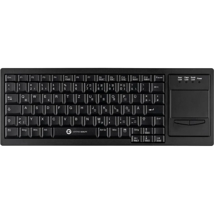 Gett Cleantype Xtra Touch, Kabelgebundene USB Tastatur mit integriertem Touchpad, QWERTZ-Layout, Schwarz