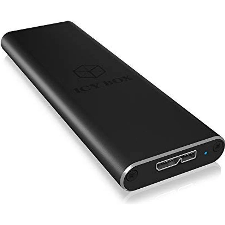 Icy Box IB-183M2 Externes Gehäuse für 1x M.2 SSD B-Key & B+M-Key (22 x 30-42-60-80 mm), USB 3.0 (UASP) Anschluss, SATA III, Aluminium, schwarz – Bild 2
