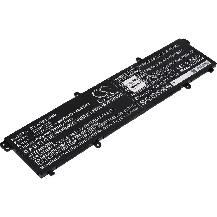 AccuCell Akku für Laptop Asus Expertbook B1 B1400ceae / B1 B1500ceae, 11,55V, 3500 mAh, Schwarz, LiPo