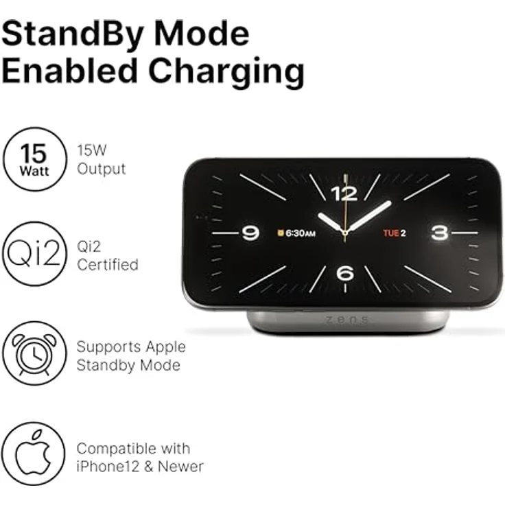 ZENS Induktions-Ladegerät ZESC20W Apple MagSafe, Qi2-Technologie, Weiß/Silber, inkl. USB-C-Kabel und Netzadapter – Bild 4