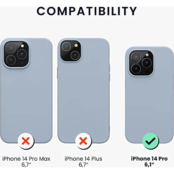 kwmobile Handyhülle für iPhone 14 Pro, Silikon Hülle in Hellblau Matt, kabelloses Laden, Anti-Rutsch, stoßfest – Bild 2