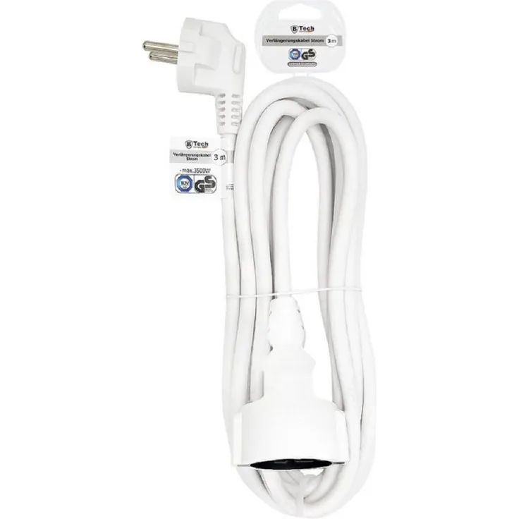 Bahama Warenvertriebs GmbH 35956 Verlängerungskabel, Schuko Kupplung, 300 cm, TÜV GS geprüft für flexible Stromversorgung