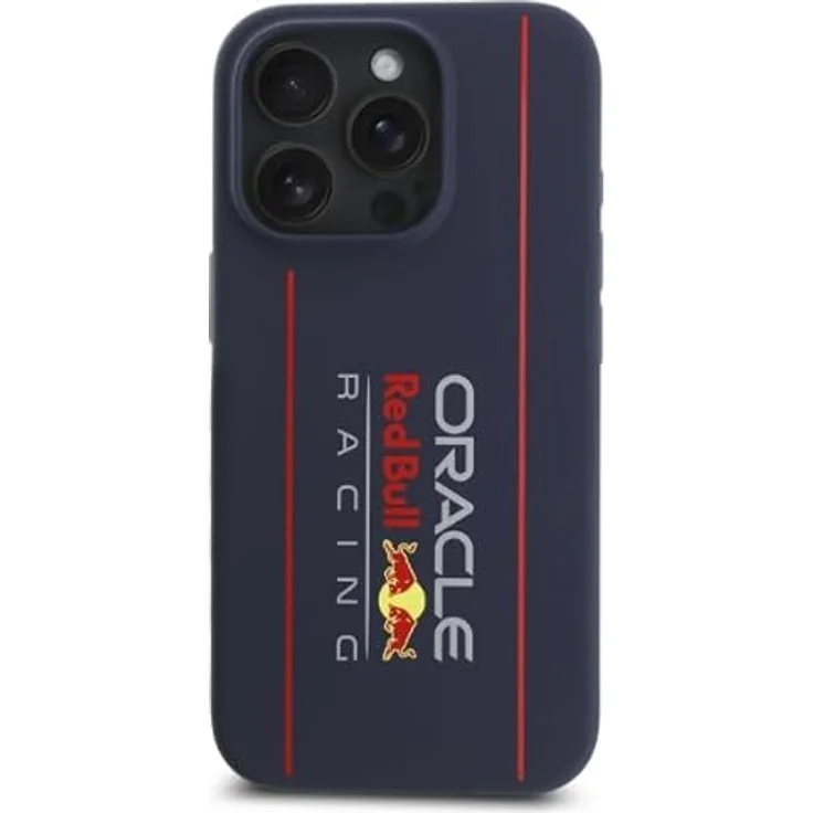 CG MOBILE Red Bull RBHMP15L24SIOLRV Hülle für iPhone 15 Pro 6.1 Zoll, Marineblau, Silikon mit vertikalem Logo, kompatibel mit MagSafe – Bild 3