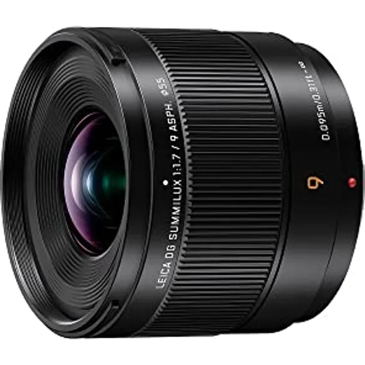 Panasonic H-X09E Leica DG SUMMILUX Objektiv (9 mm, F1.7, Staub, Spritzwasser- und Kälteresistent) schwarz