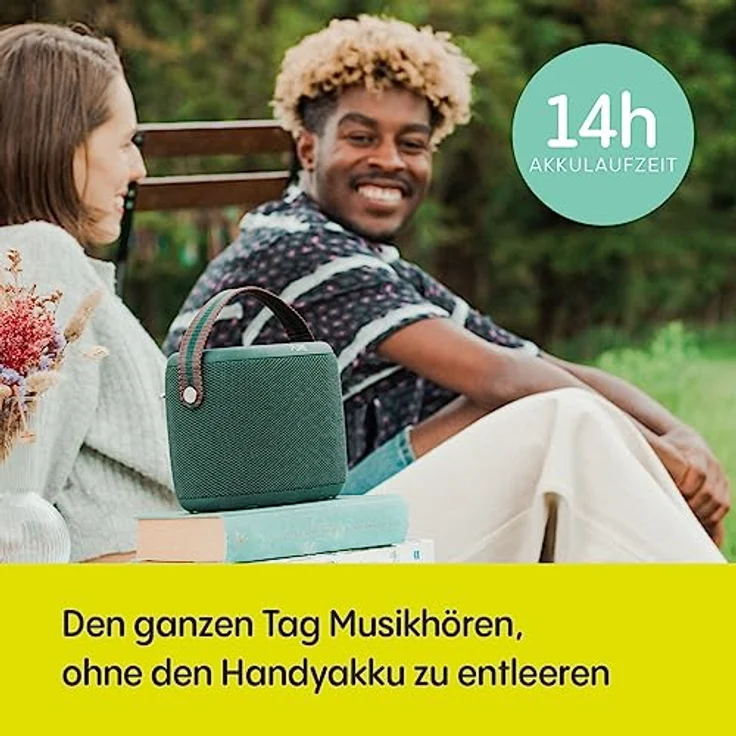 Pure Woodland Outdoor Lautsprecher mit Bluetooth & DAB+/FM Radio (wasserdicht IP67, robust, tragbar, 14h Akku - perfekt für Garten & Camping) Grün – Bild 4