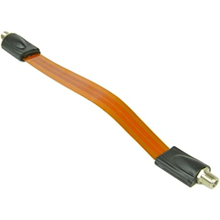 Premium X 3x Sat Fensterdurchführung, DVB-C DVB-T, extra flaches 26,5 cm Flachkabel mit vergoldeten F-Steckern und Gummitüllen – Bild 2