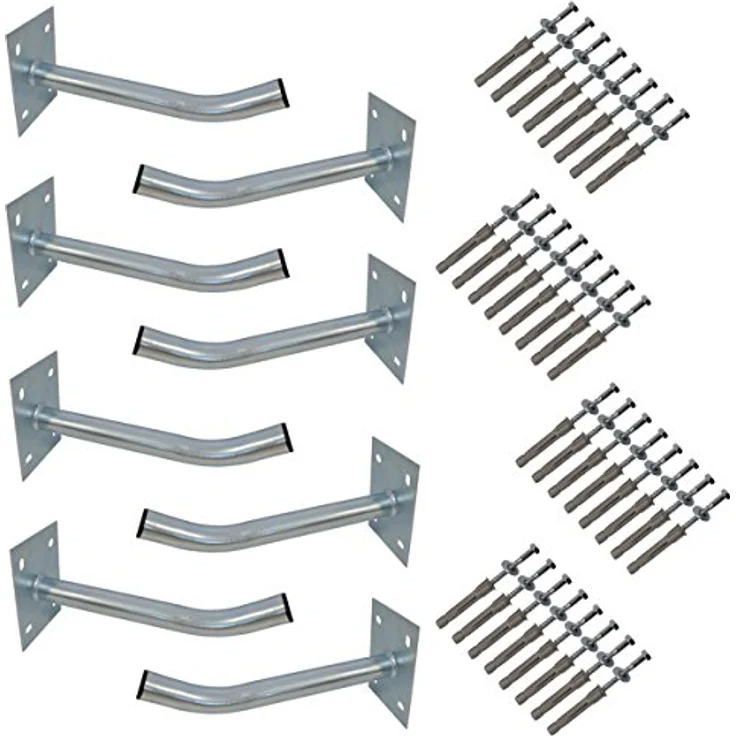 Premium X 8x Autoreifen Wandhalter, 35cm Reifenhalter aus Stahl mit 50kg Traglast inklusive Montage-Schraubensatz – Bild 1