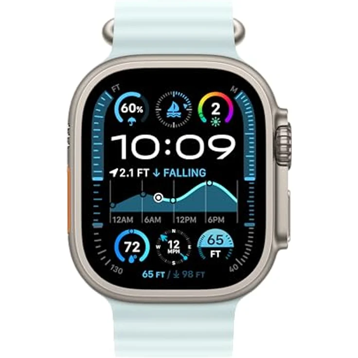 Apple Watch Band - Ocean Band - 49 mm - Kristallblau - Elastisches Armband für Wassersport geeignet – Bild 3