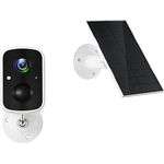 Technaxx Solar Outdoor IP-Kamera TX-244 mit Bewegungsmelder & eingebauter Batterie - 4 MP FullHD-Videoauflösung Überwachungskamera Aussen WiFi, IP65, Nachtsicht, Betrachtungswinkel 110°