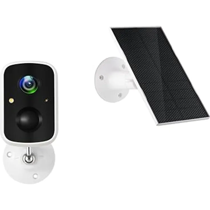 Technaxx Solar Outdoor IP-Kamera TX-244 mit Bewegungsmelder & eingebauter Batterie - 4 MP FullHD-Videoauflösung Überwachungskamera Aussen WiFi, IP65, Nachtsicht, Betrachtungswinkel 110°