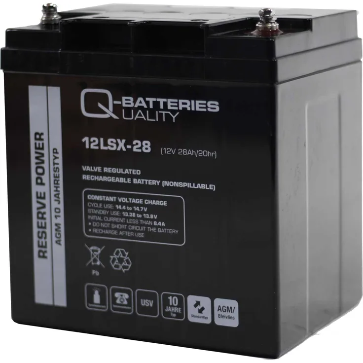 Q-Batteries 12LSX-28 12V 28Ah Blei-Vlies-Akku / AGM 10 Jahre