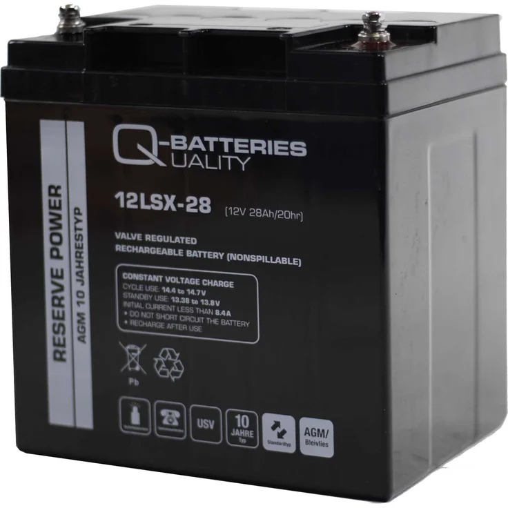 Q-Batteries 12LSX-28 12V 28Ah Blei-Vlies-Akku / AGM 10 Jahre – Bild 1