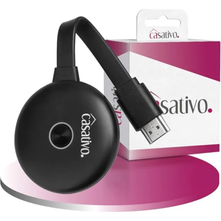 Casativo Streaming-Stick 4K Ultra HDMI, WLAN-Empfänger mit Miracast, AirPlay & DLNA, ideal für Gaming & große Beamer-Leinwände