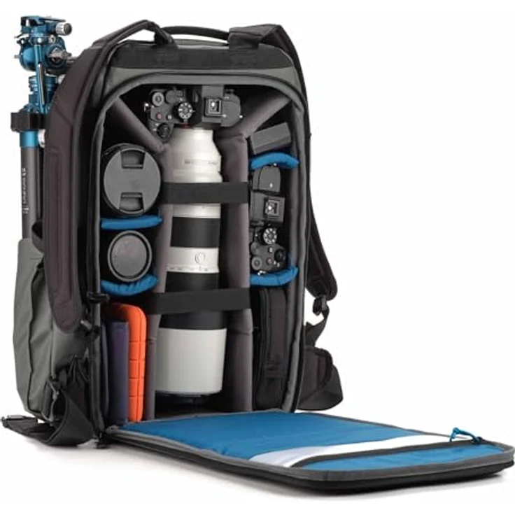 Tenba Solstice V2 24L Fotorucksack, Kameratasche für 1-2 Kameras und 7-9 Objektive, grau mit Laptopfach und Wetterhaube – Bild 9