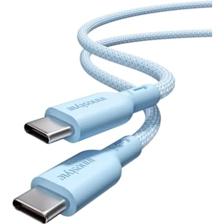 Innostyle USB-C Polyamid Schnellladekabel 240W 2m Blau, Hochgeschwindigkeits-Datenübertragung für iPhone & Samsung