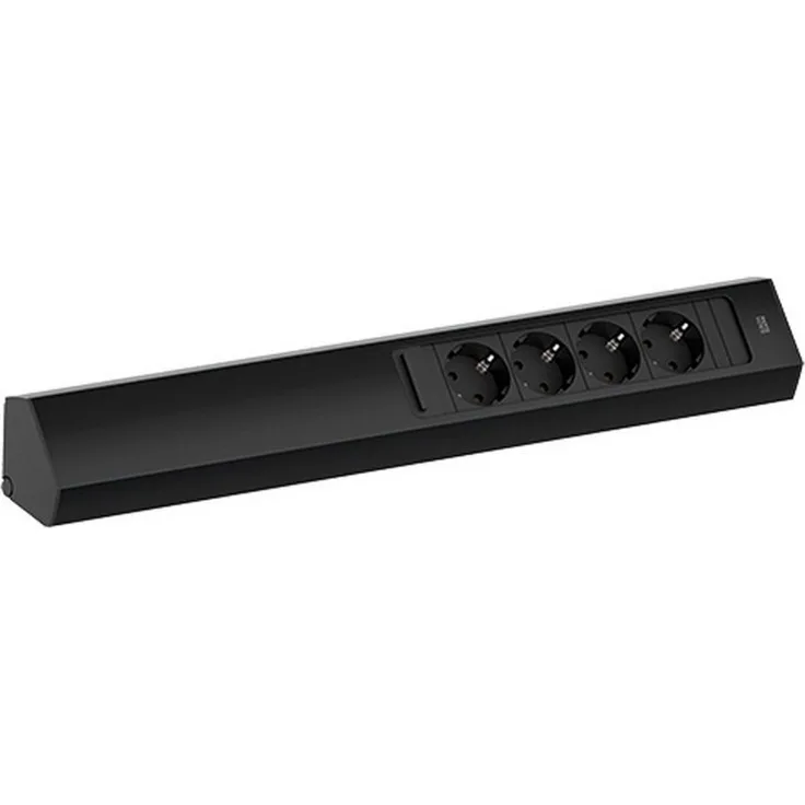 Bachmann CASIA 2 4xCEE7/3 2,0m AEH sw Steckdosenleiste (Kabellänge 2 m) - Aluprofil mit Blende in RAL9005 schwarz