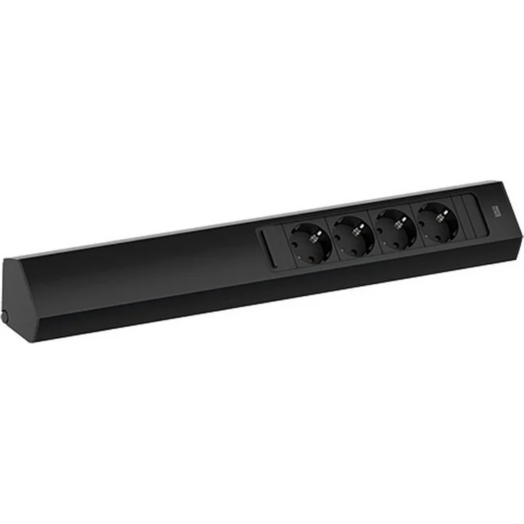 Bachmann CASIA 2 4xCEE7/3 2,0m AEH sw Steckdosenleiste (Kabellänge 2 m) - Aluprofil mit Blende in RAL9005 schwarz – Bild 1