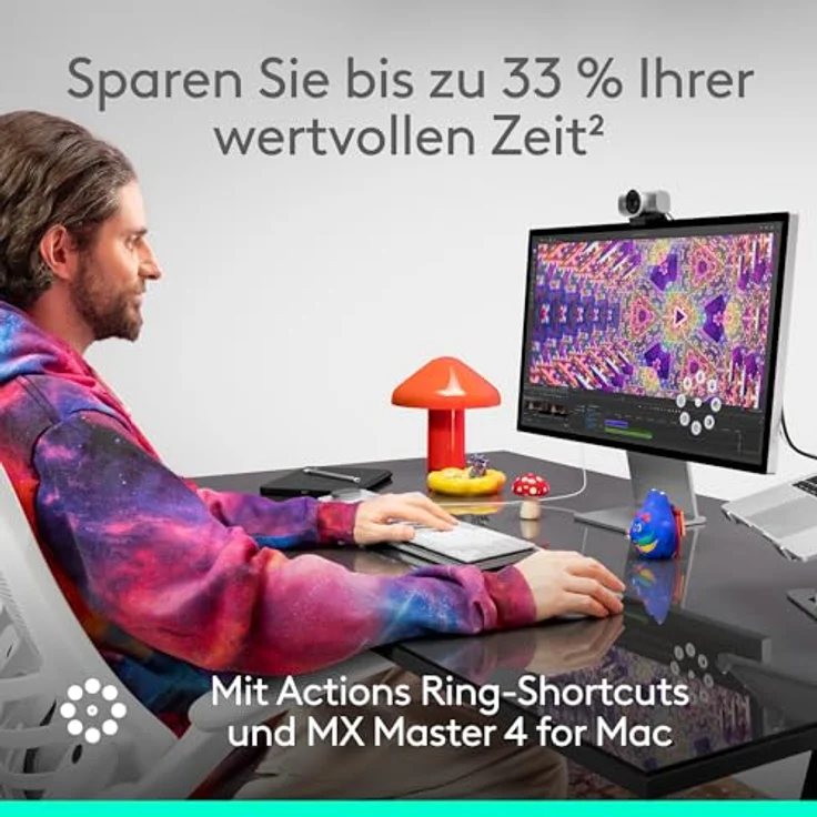 Logitech MX Master 4 for Mac, ergonomische Bluetooth-Maus mit haptischem Feedback, MagSpeed-Scrolling, USB-C-Aufladung, Space-Schwarz – Bild 3
