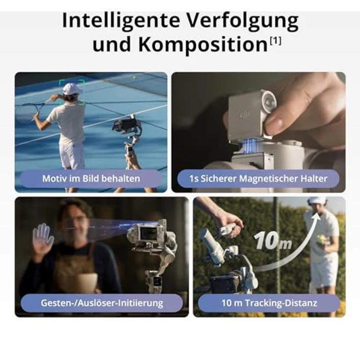 DJI RS 4 Mini, Gimbal-Stabilisator für Kamera Canon/Sony/Panasonic/Nikon/Fujifilm, Auto-Achsenverriegelungen, Intelligente Verfolgung, Native vertikale Aufnahmen – Bild 3