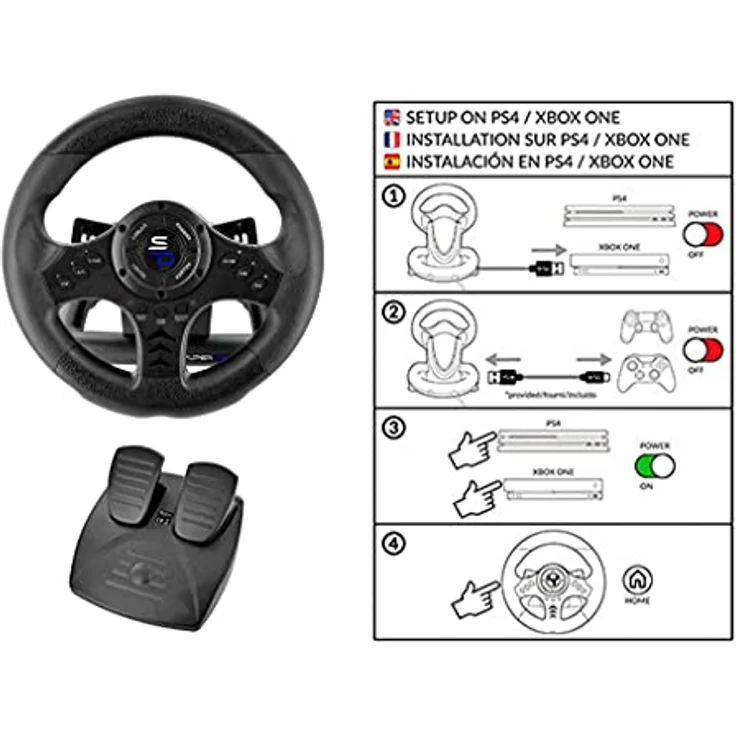 SUBSONIC SV450 Racing Wheel, Schwarz ( Xbox Series, Switch, PS4, Xbox One, PC) – Bild 6