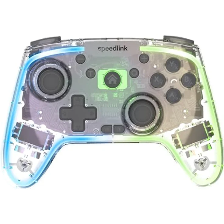 Speedlink RAIT NX RGB Gamepad, Wireless/Wired Controller für PC/Android/Switch OLED/Lite, transparente Optik, RGB-Beleuchtung, 600mAh Akku – Bild 2