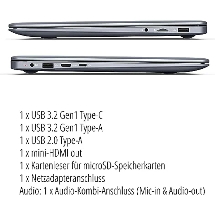 MEDION E14223 35,5 cm (14 Zoll) Full HD Laptop, Intel Celeron N4120, 4GB RAM, 128GB Flash-Speicher, Webcam, Windows 11 Home – Bild 4