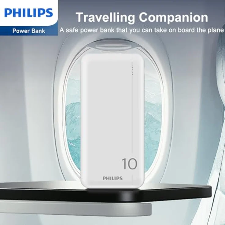 Philips Slim Powerbank 10000mAh mit LED Micro-USB Kabel white – Bild 2