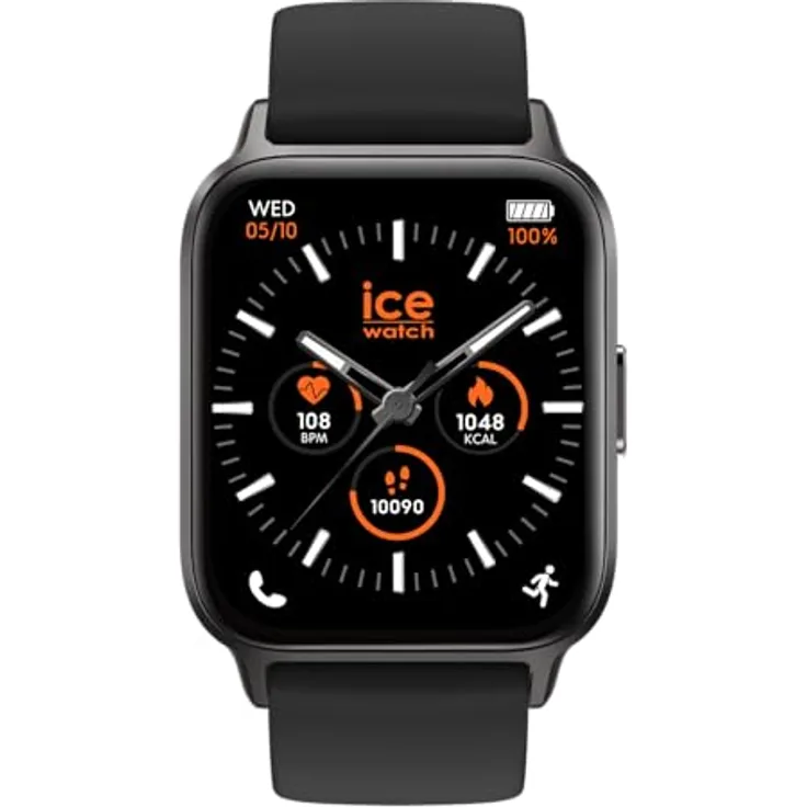 ICE-WATCH Ice fit 1.0 Black AMOLED - Schwarze Connected Watch mit GPS, Bluetooth und Herzfrequenzmesser