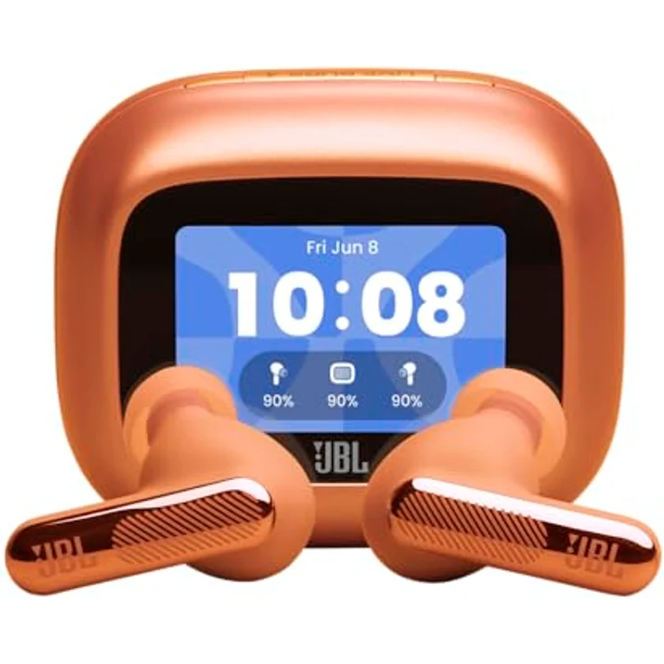 JBL Live Beam 4, Kabellose Noise-Cancelling-Ohrhörer mit Hi-Res Audio, Smart Charging Case, 48 Std. Akkulaufzeit, IP55 wasserdicht, Orange – Bild 1