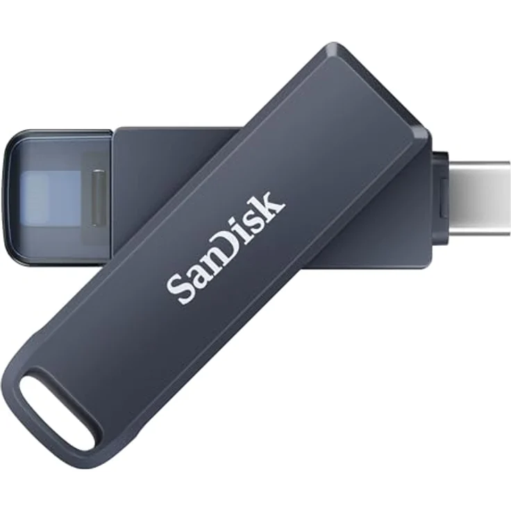 SanDisk Phone Drive, Flash-Laufwerk 2-in-1, iPhone Speicher 64GB, Metallic Sky – Bild 1