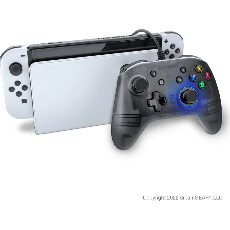Bionik Dreamgear Shadow Wired Controller, Kabelgebunden für Nintendo Switch & OLED, Rutschfeste Oberfläche, Schwarz
