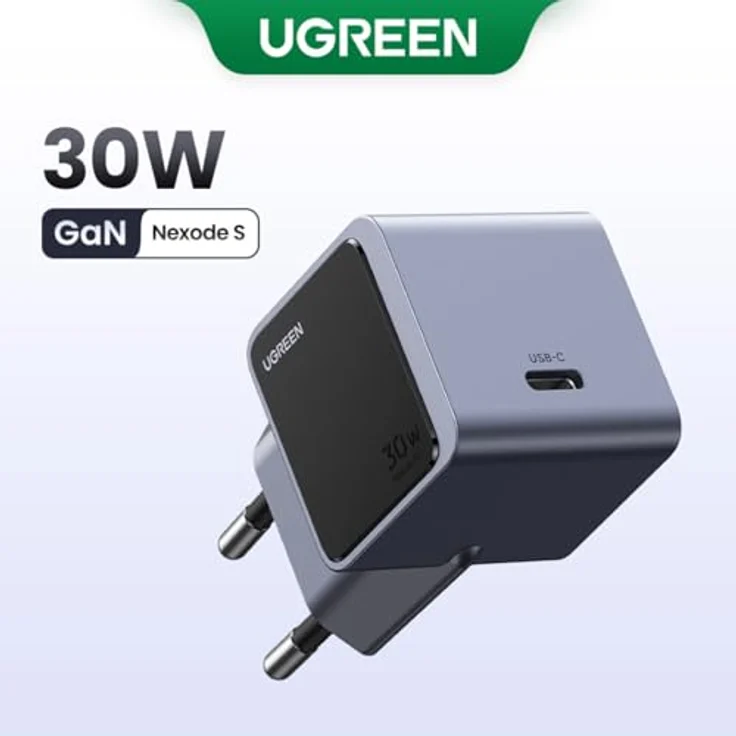 UGREEN Nexode S 30W USB-C GaN Wall Charger, leistungsstarker, kompakter Reiseadapter mit Thermal Guard, grau – Bild 3