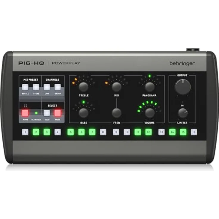 Behringer P16-HQ, Personal Monitoring Mixer mit hochwertiger D/A-Wandlung und präziser Klangregelung, 16 Kanäle – Bild 1