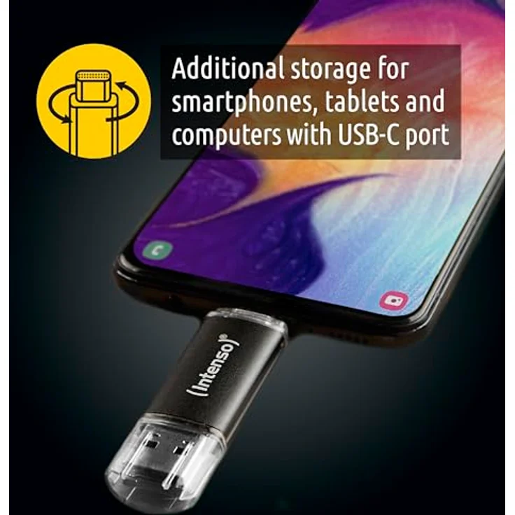 Intenso Twist Line - USB-Flash-Laufwerk - 64GB - USB 3.2 Gen 1 - USB-C - Anthrazit (3539490) – Bild 6