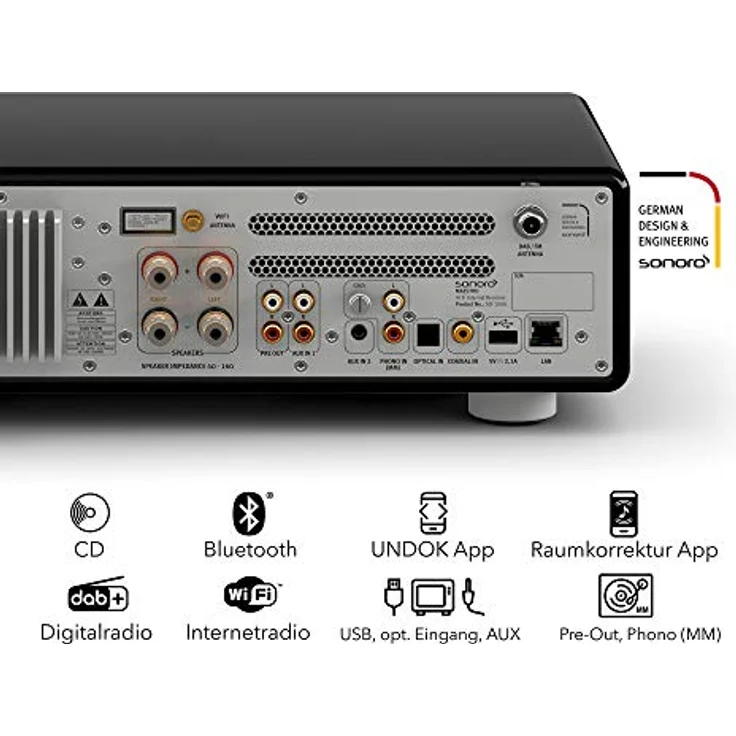 sonoroMAESTRO HiFi Receiver mit Internetradio & CD-Player in schwarz - Preisvergleich – Bild 3