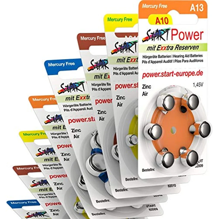 START - 60 Batterien für Hörgeräte - Typ A13-1.45V - 280mAh - PR48, 82003 - Preisvergleich – Bild 2