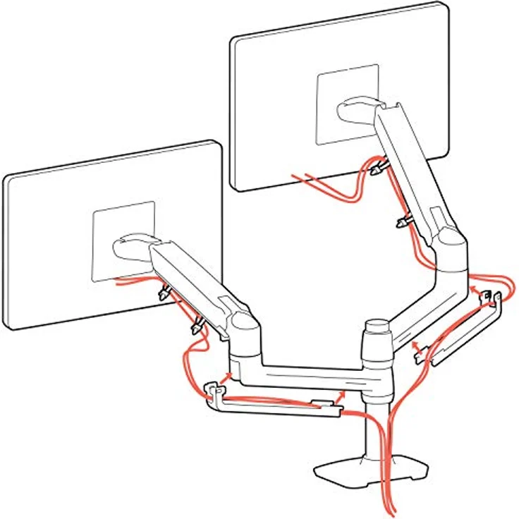 ERGOTRON 45-492-216 LX Doppelschirmlösung für Tischmontage LX hoher Pfahl – Bild 6