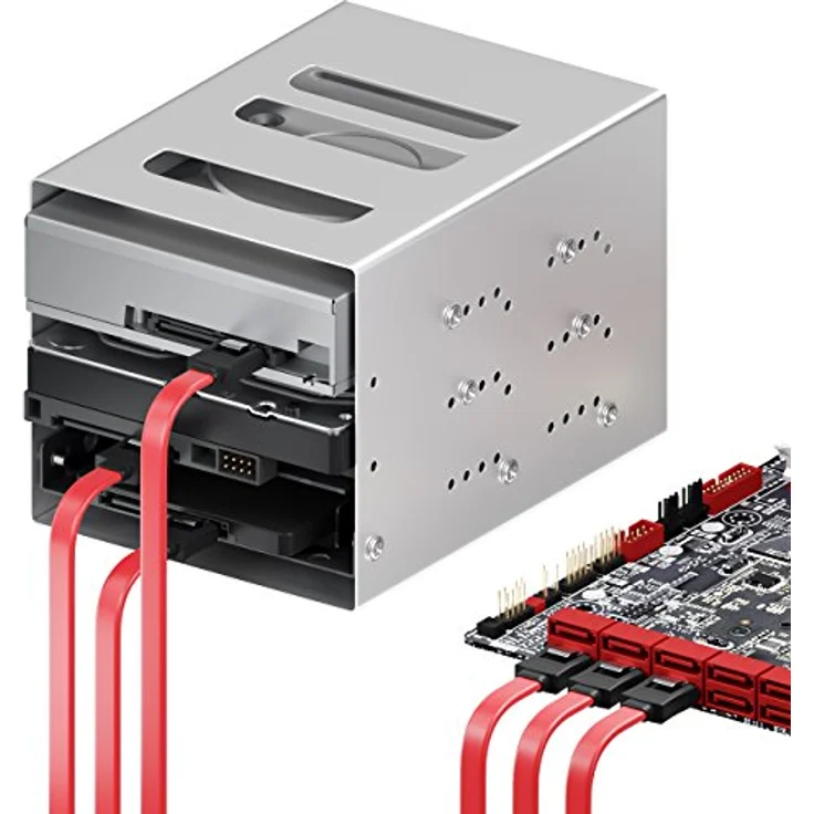SET - 3x deleyCON [0,5m] S-ATA 3 Kabel - PREMIUM SATA 3 HDD / SSD Datenkabel mit Clip - 2x Stecker gerade - bis 6 Gbit/s - Länge: 50cm / Farbe: Rot – Bild 6