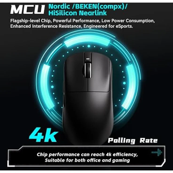 Aitor VXE R1 SE+ Kabellose Gaming-Maus, 26.000 DPI, ergonomisches Design, Schwarz – Bild 3
