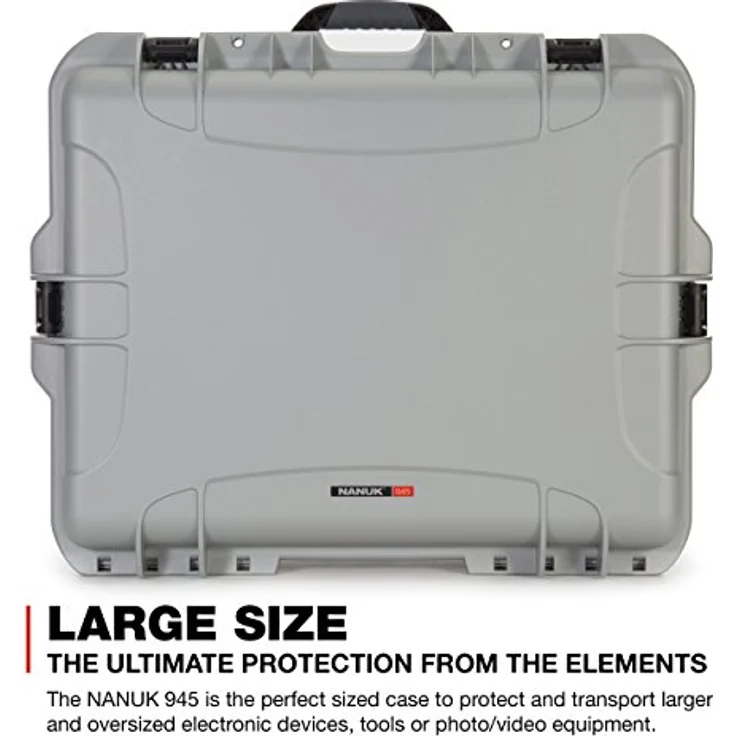 Nanuk Kunststoffkoffer 945, wasserdichte Kameratasche mit Schaum, 50.20 l, Silber – Bild 2