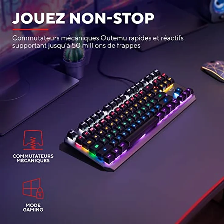 Trust Gaming GXT 834 Callaz TKL Mechanische Tastatur, Französisches AZERTY-Layout – Bild 2
