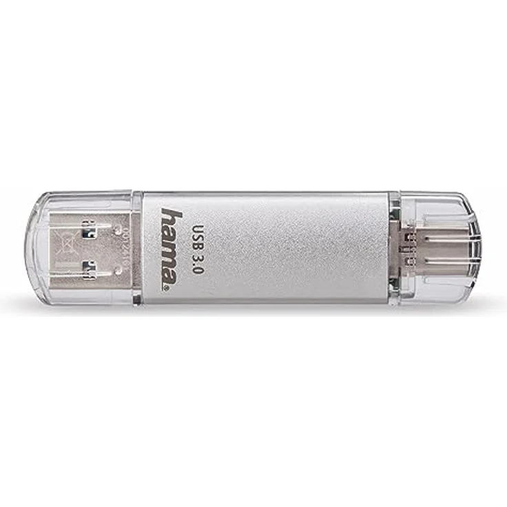 Hama 64GB USB-Speicherstick mit USB 3.0&USB 3.1-Type-C (2-in-1 USB-Stick, z.B. für Android Handy, Tablet, Computer, Notebook, MacBook, OTG, 40MB-s) USB-Typ-C Handy-Stick, Doppel Memory-Stick silber – Bild 4
