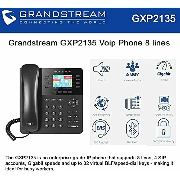 Grandstream GXP-2135 HD IP Telefon - Bluetooth – Bild 2