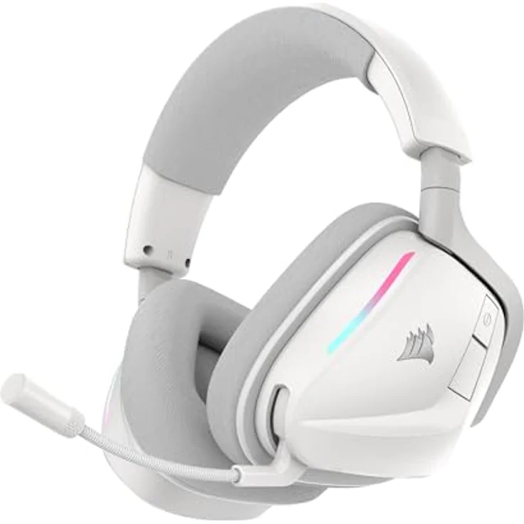 Corsair Void v2, Drahtloses Gaming-Headset mit Bluetooth, Dolby Atmos, 70 Stunden Akkulaufzeit, Duale Wireless, Weiß – Bild 1