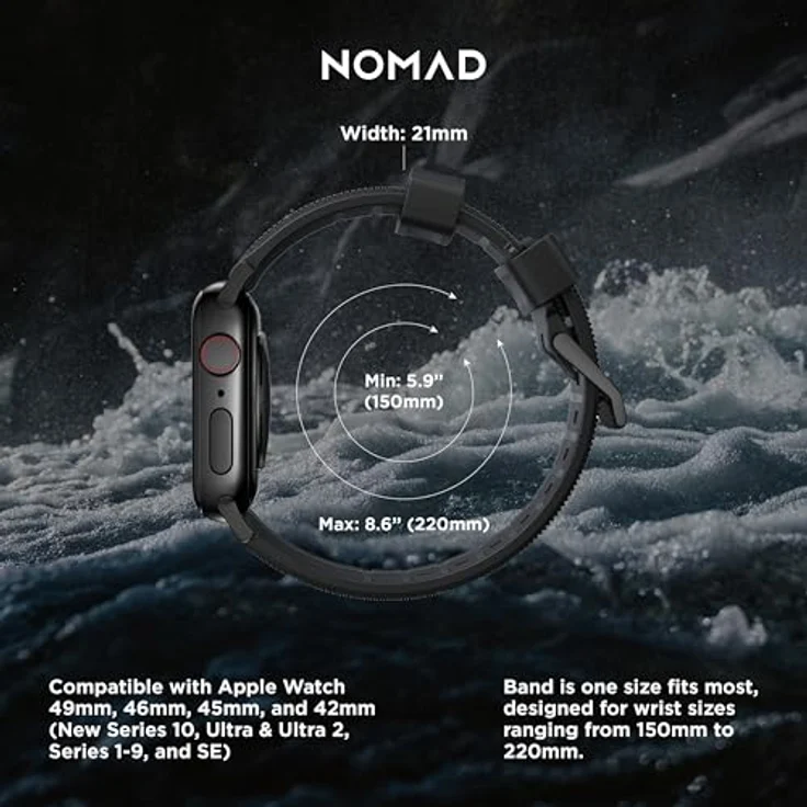 Nomad Strap Rugged V2 Connector Ersatzarmband Black 42/44mm – Bild 5